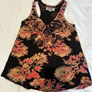 Ecote Black and Pink Graphic Tank Top Relaxed Fit